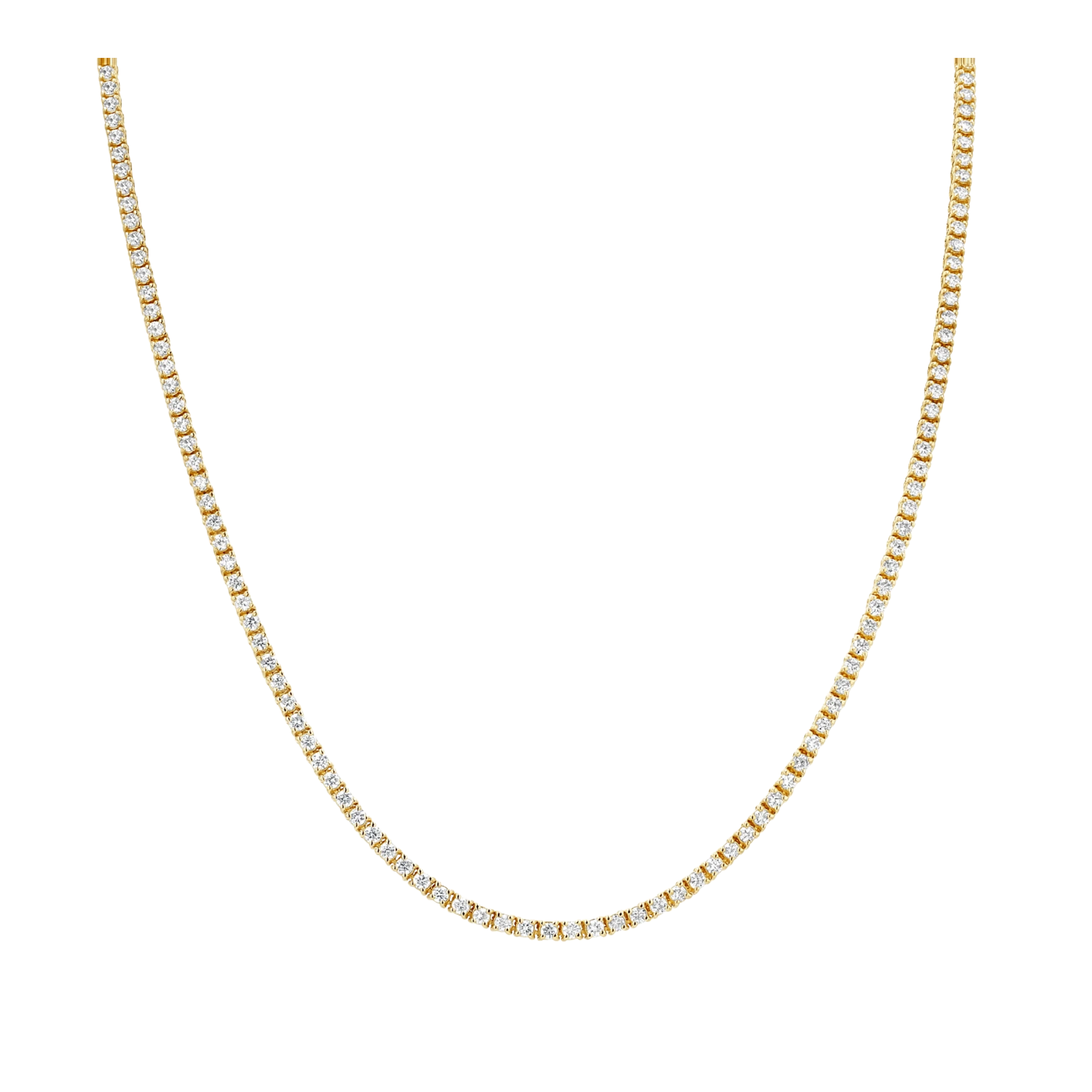 Petite Yellow Gold Tennis Necklace Secondary image