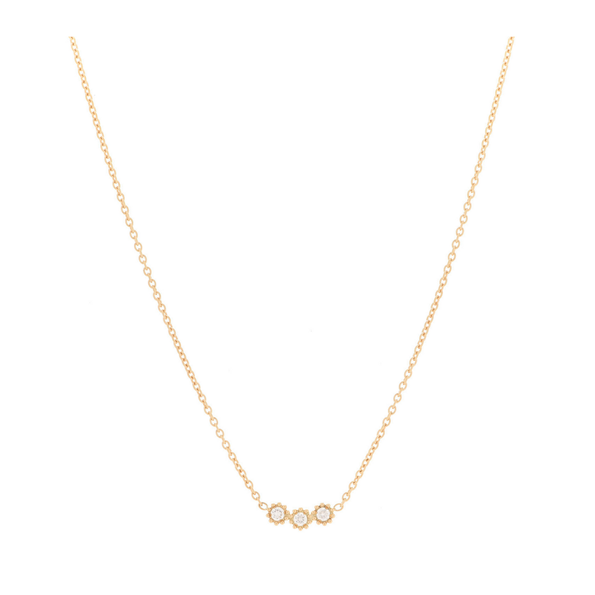 Three Stone Diamond Necklace