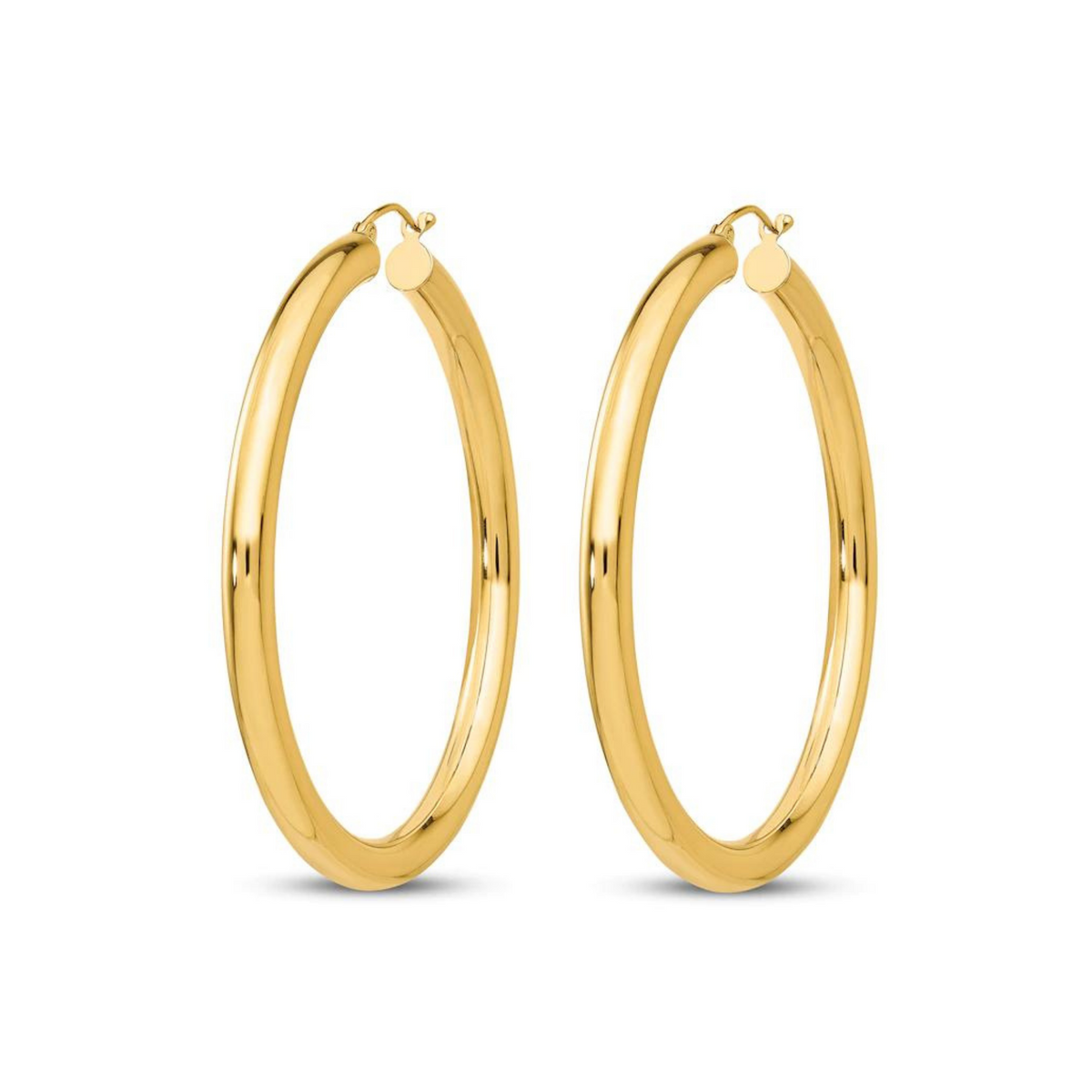 14k Yellow Gold 40mm Tube Hoops