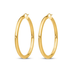 14k Yellow Gold 40mm Tube Hoops