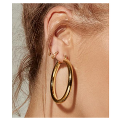 14k Yellow Gold 40mm Tube Hoops