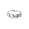 Pink Pear Shape Sapphires and Diamonds Ring