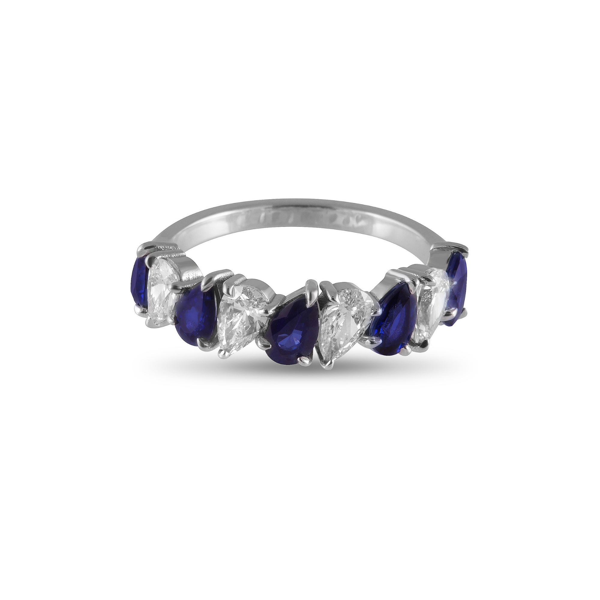 Blue Pear Shaped Sapphires and Diamond Ring Main image