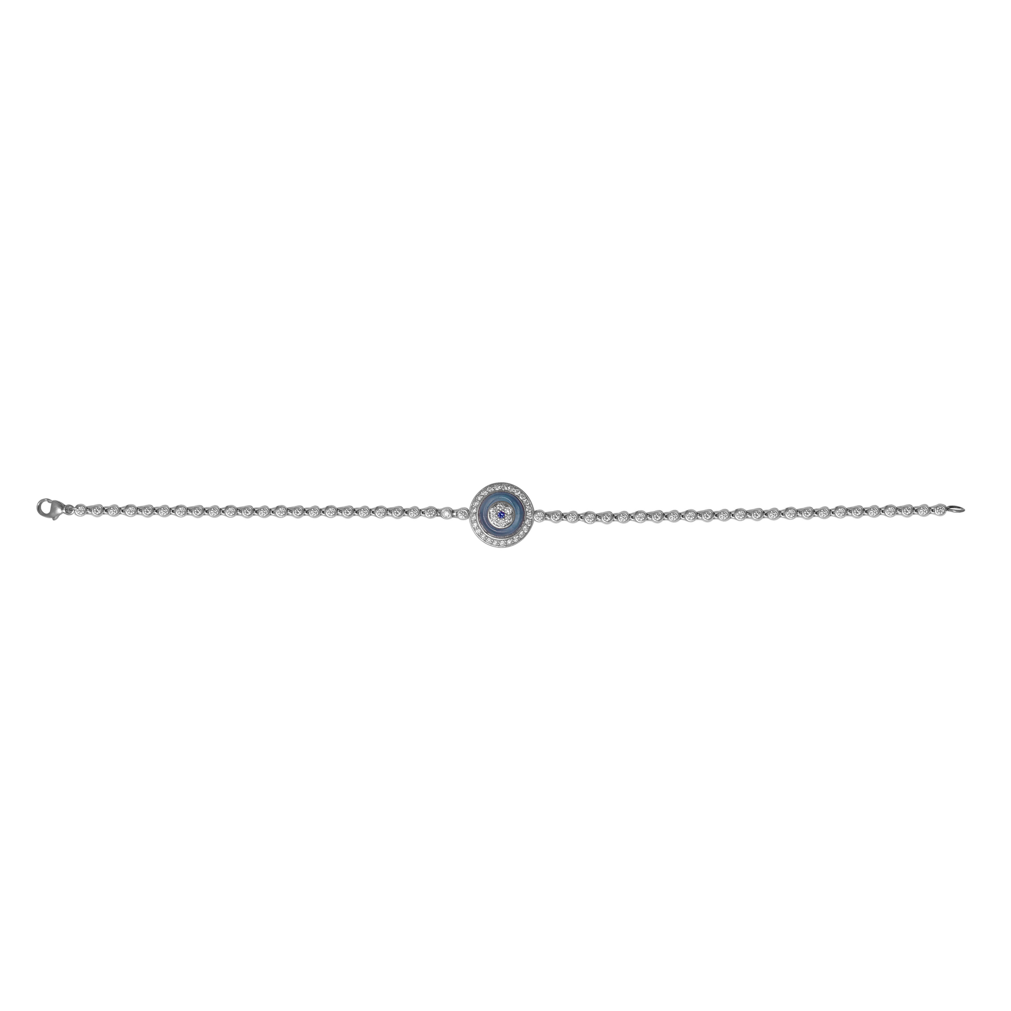 Single Evil Eye Bracelet with Diamonds Main image