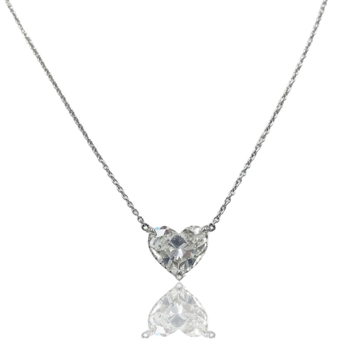 Heart Shaped Diamond Necklace with Hidden Pave Halo