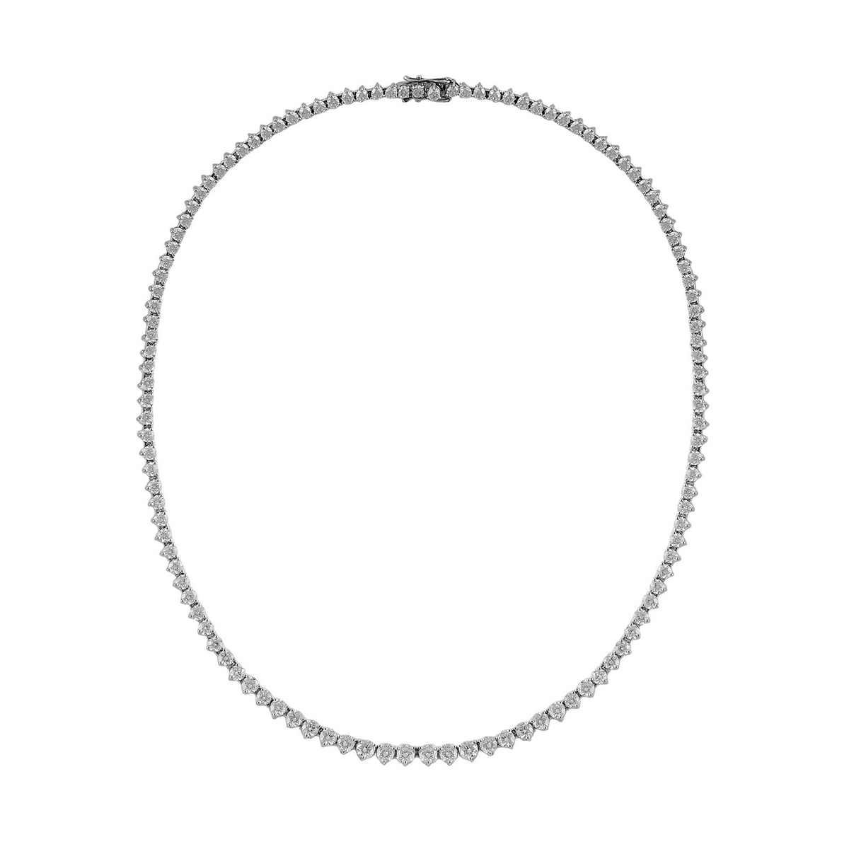 Essentials Three Prongs Graduated Tennis Necklace