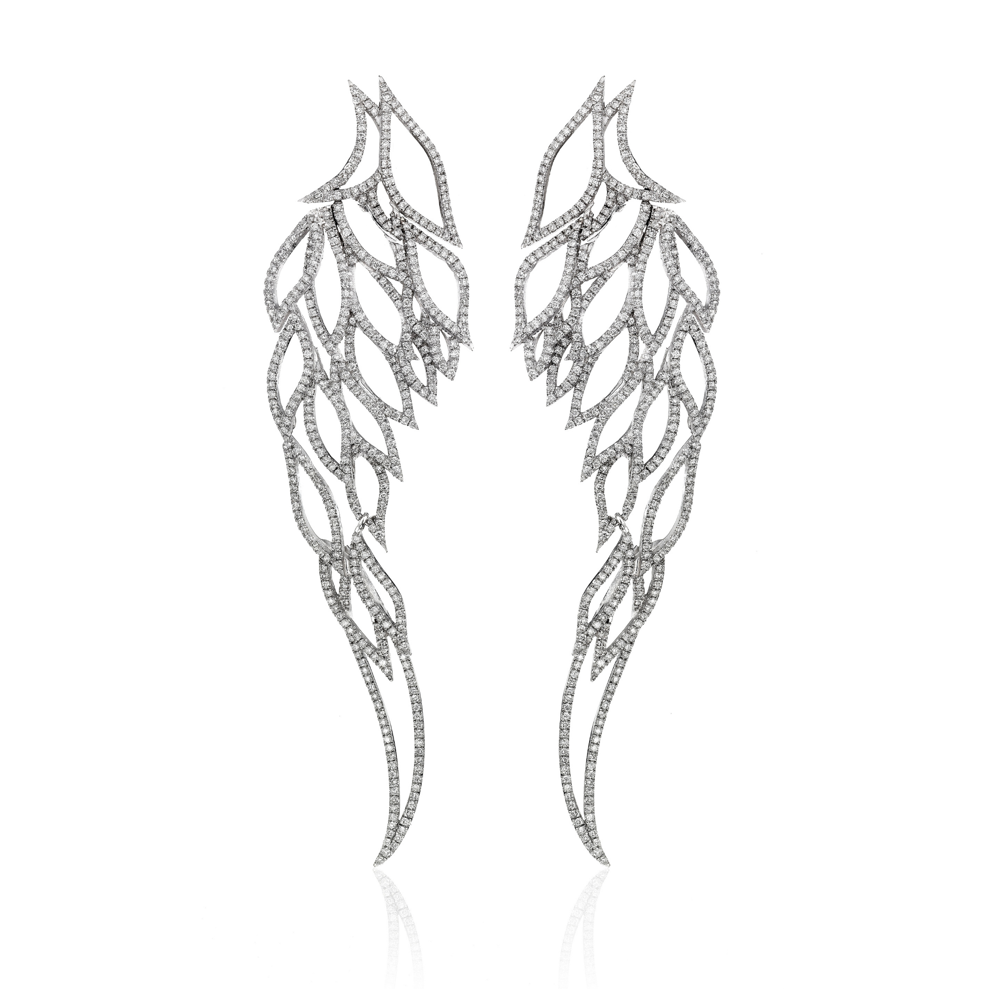 Angel Wing Earrings with Diamonds Main image