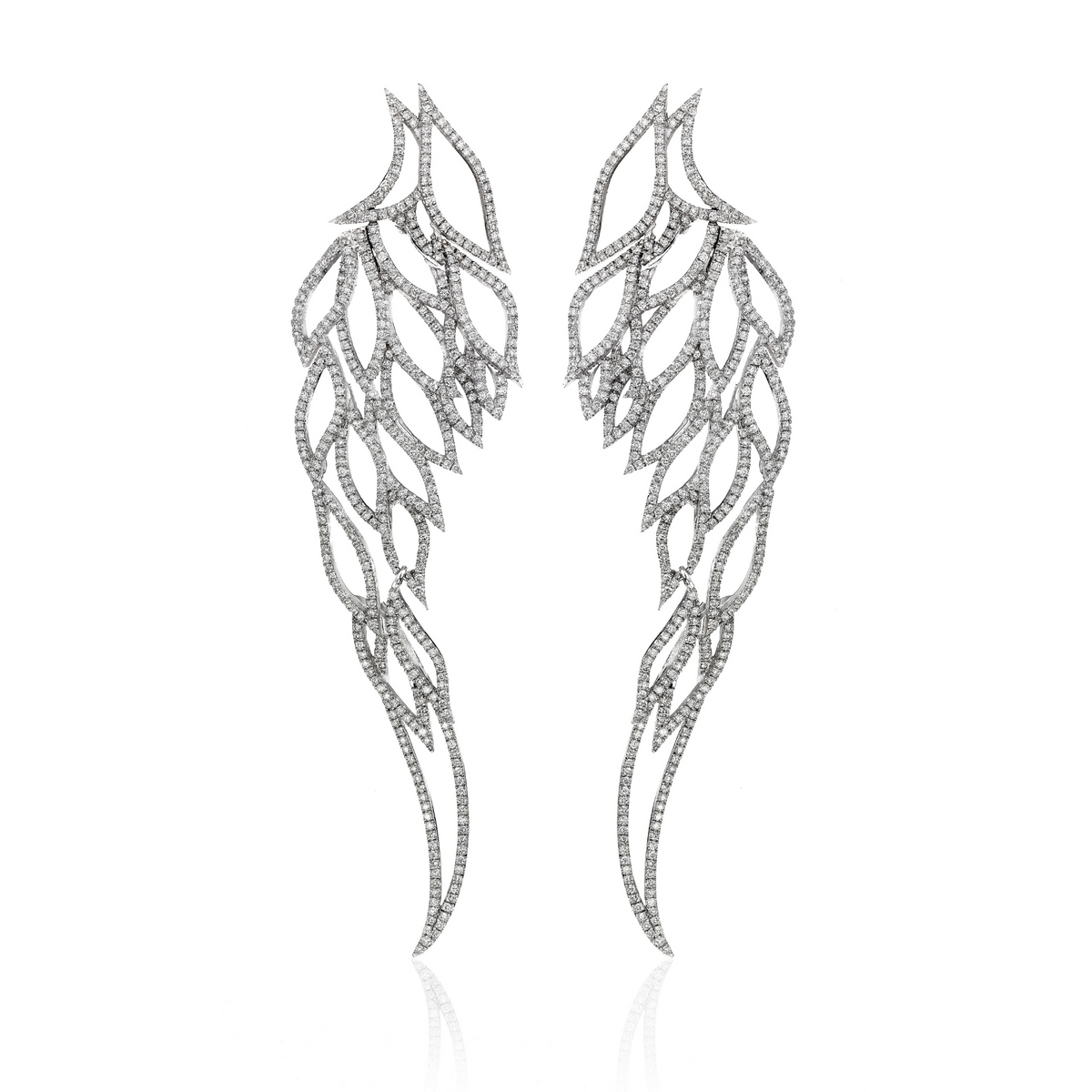 Angel Wing Earrings with Diamonds