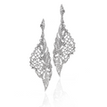 Wing Shaped Dangle Earrings with Diamonds