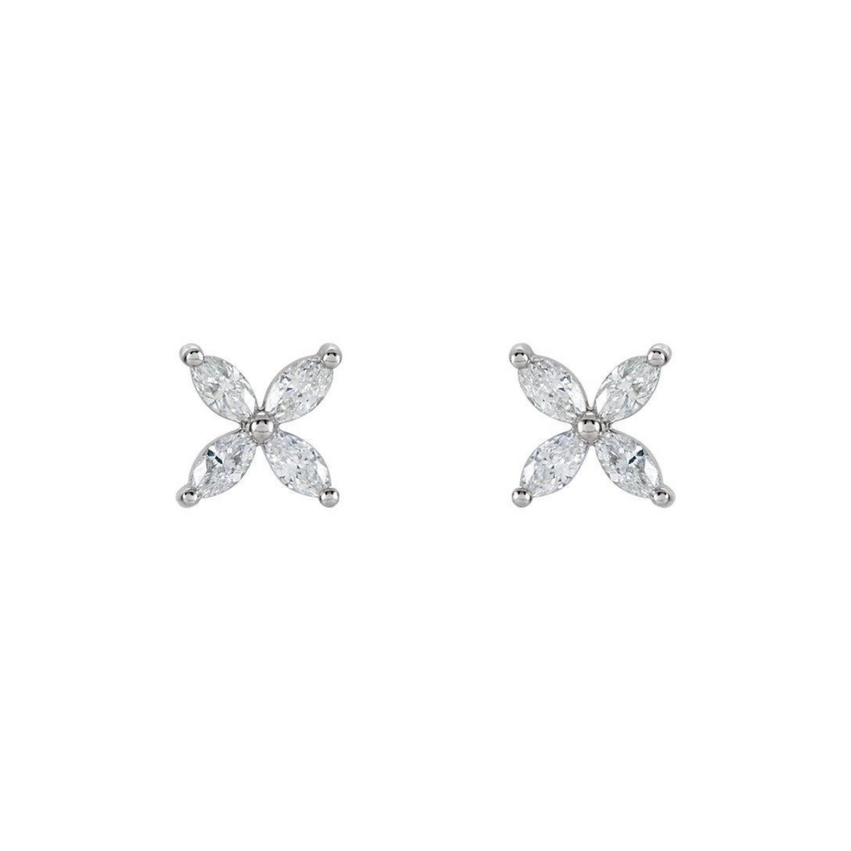 Marquise Diamond Cluster Earrings