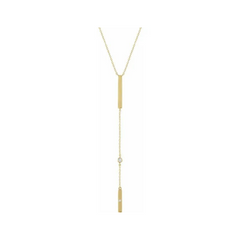 Engravable Bar and Chain "Y" Necklace