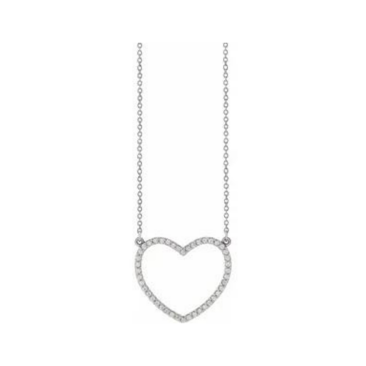 Large Pave Diamond Heart Necklace