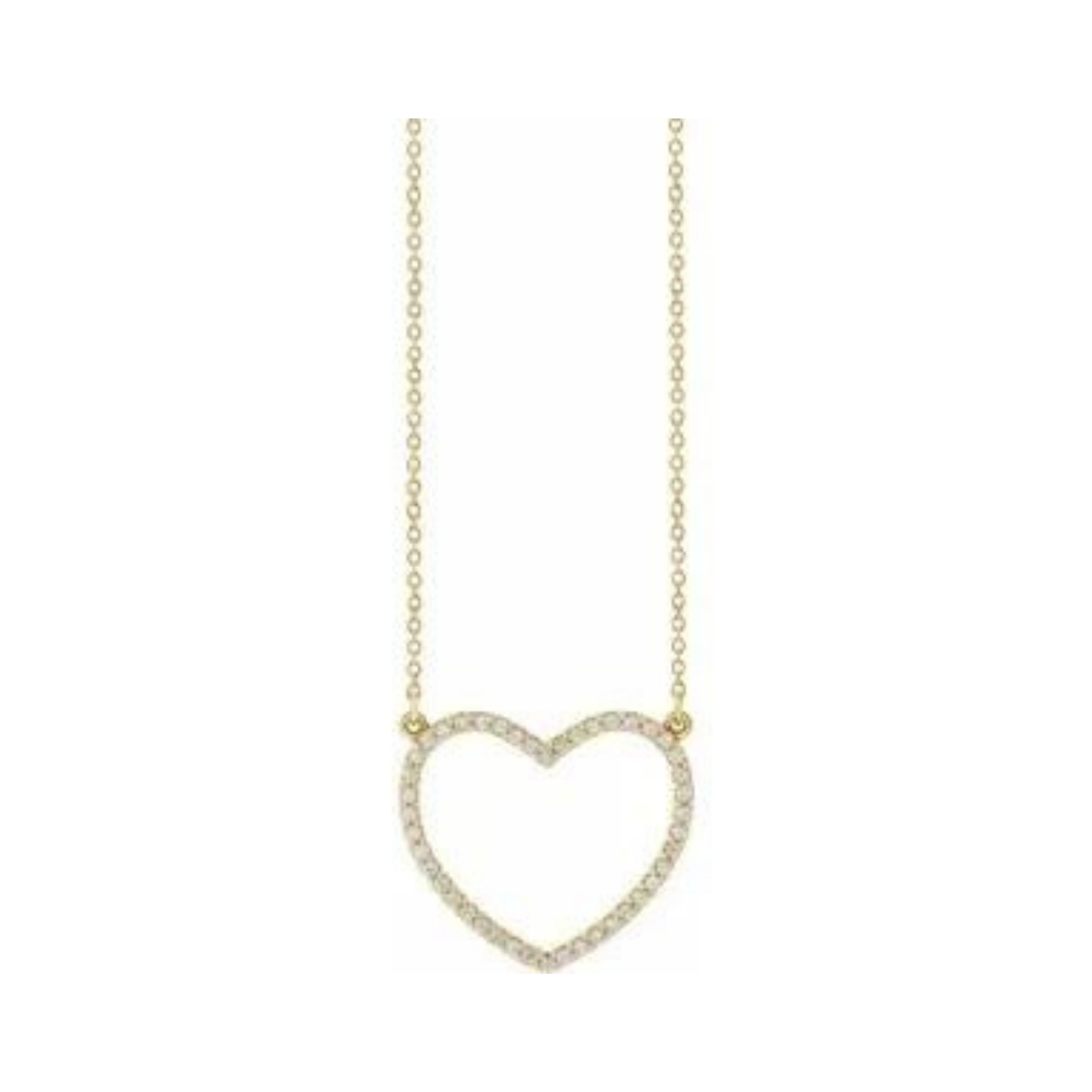 Large Pave Diamond Heart Necklace