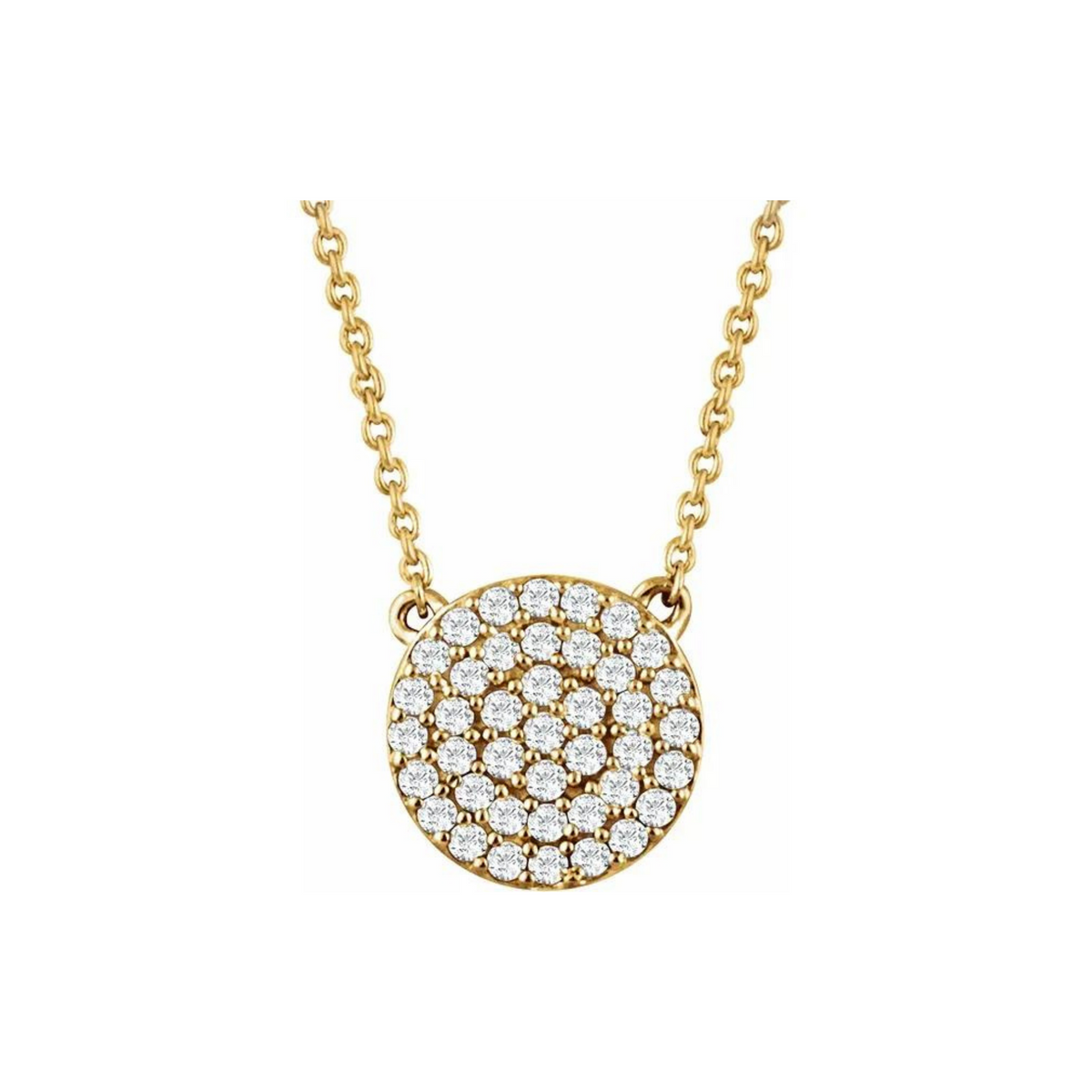 Pave Diamond Disk Necklace