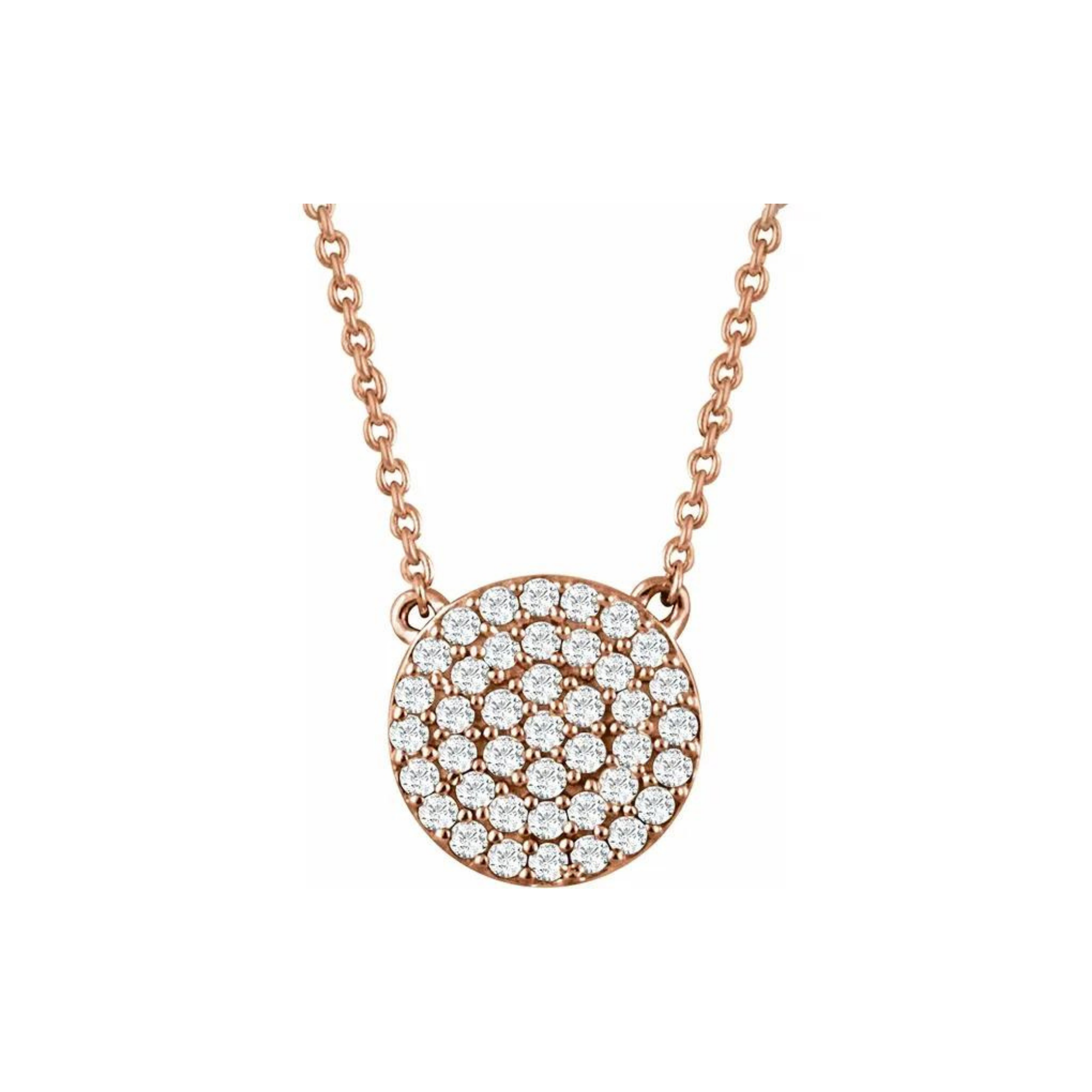 Pave Diamond Disk Necklace
