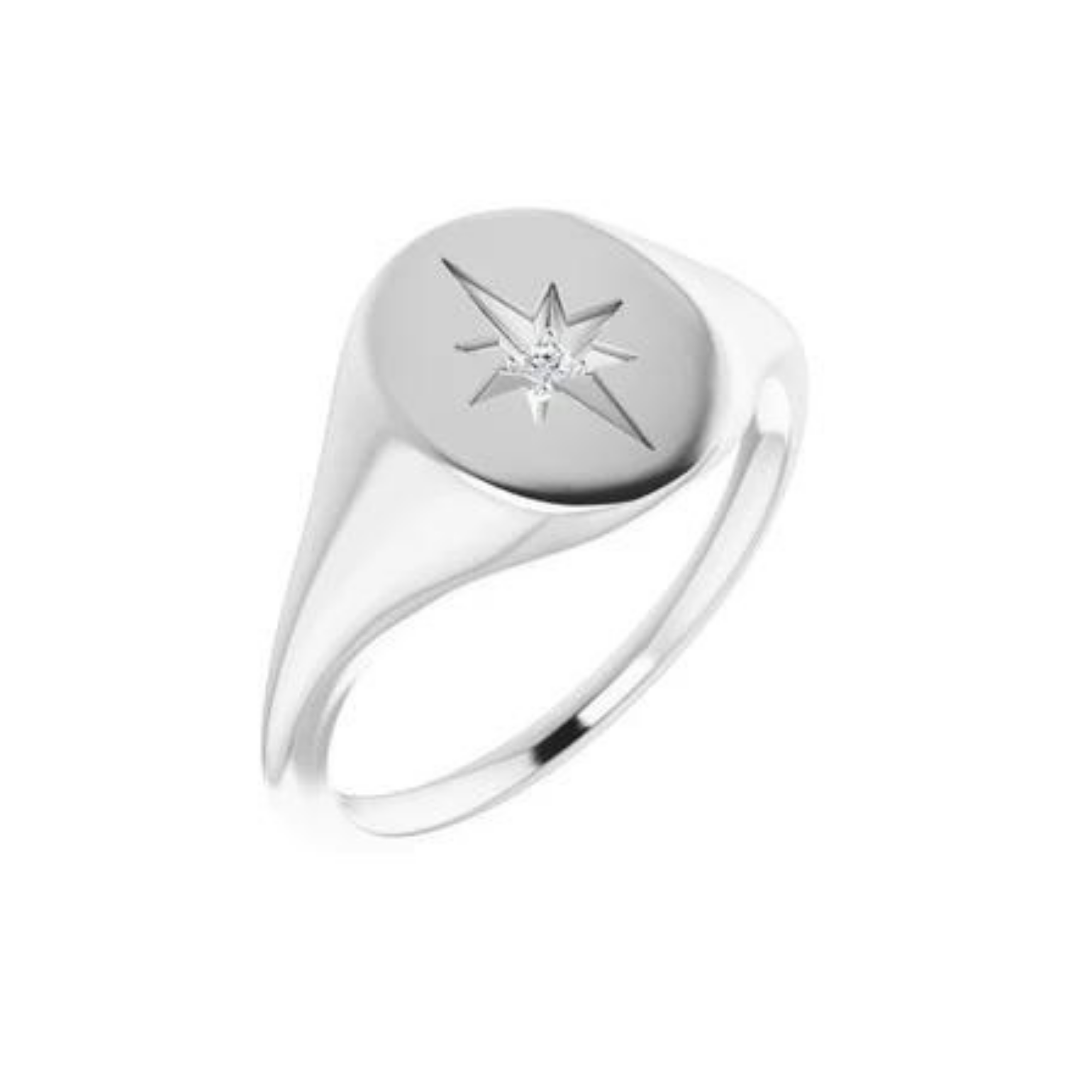 Diamond Starburst Signet Ring