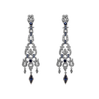 Odeon Diamond & Sapphire Chandelier Earrings
