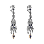 Odeon Diamond & Sapphire Chandelier Earrings